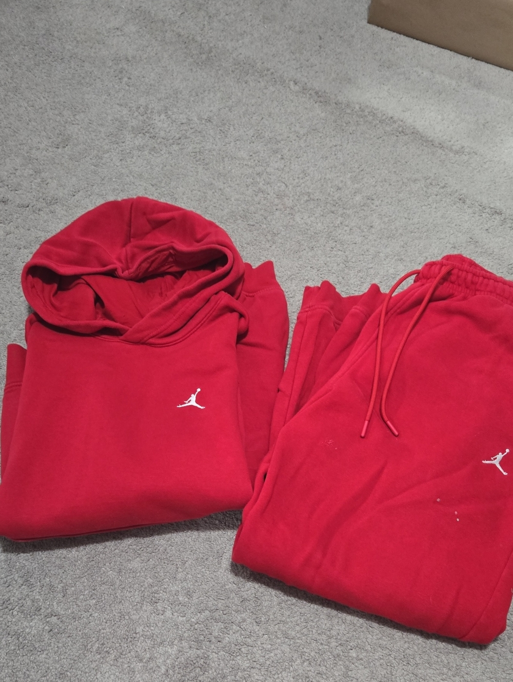 Mens Jordan Red Hoodie & Joggers Sweatpants Size Large